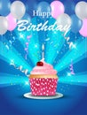 Birthday card with cupcake