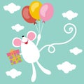 Birthday card with cute mouse