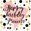 Birthday card Design elements for little princess, glamour girl and woman. vector illustration.