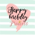 Birthday card Design elements for little princess, glamour girl and woman. vector illustration.