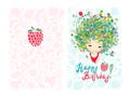 Birthday card design with holiday girl Royalty Free Stock Photo