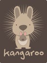 Birthday card with illustration cute kangaroo Royalty Free Stock Photo