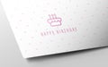 Birthday Card Mocup on White Paper and Heart Motifs. Happy Birthday Icon Royalty Free Stock Photo