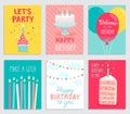 Birthday card set. Royalty Free Stock Photo