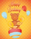 Birthday card-style circus monkey