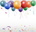 Birthday celebration with balloon and ribbon