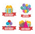 Birthday celebration set icons Royalty Free Stock Photo