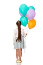 happy girl in birthday party hat with balloons Royalty Free Stock Photo