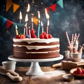 BIRTHDAY CHOCOLATE CAKE GENERATED BY AI TOOL