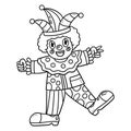 Birthday Clown Isolated Coloring Page for Kids