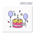 Birthday color icon Royalty Free Stock Photo