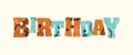 Birthday Concept Stamped Word Art Illustration