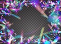 Birthday Confetti. Hologram Tinsel. Light Background. Webpunk Fo Royalty Free Stock Photo