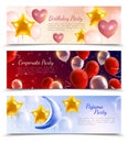 Balloons Party Realistic Banners Royalty Free Stock Photo