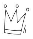 Birthday crown holiday design element in line art