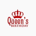 Queen& x27;s Birthday Vector Template Design Illustration