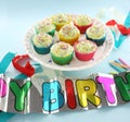 Birthday Cup Cakes Royalty Free Stock Photo