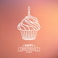 Birthday Cupcake Background With Text Badge