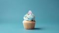 Birthday cupcake blue Background Royalty Free Stock Photo