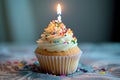 Birthday cupcake candle. Generate Ai