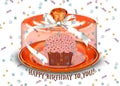 Birthday cupcake with confetti