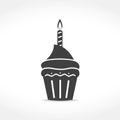 Birthday Cupcake Icon Royalty Free Stock Photo