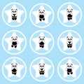 Birthday cupcake topper with cute panda on star frames