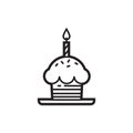 birthday cupcake. Vector illustration decorative design Royalty Free Stock Photo