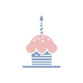 birthday cupcake. Vector illustration decorative design Royalty Free Stock Photo