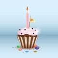 birthday cupcake. Vector illustration decorative design Royalty Free Stock Photo