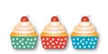 Birthday cupcakes with white background. Illustration of cupcake or happy birthday and wedding,. Royalty Free Stock Photo