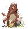 Birthday cute animals - bear and other