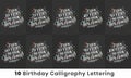 Birthday design bundle. 10 Birthday quote celebration Typography bundle. It took 10, 20, 30, 40, 50, 60, 70, 80, 90, 100 years to Royalty Free Stock Photo