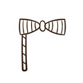 Hand drawn bow tie. Birthday clipart in doodle style. Royalty Free Stock Photo