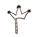 Hand drawn crown. Birthday clipart in doodle style.