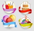 Birthday emblem set Royalty Free Stock Photo