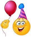 Birthday emoticon with balloon Royalty Free Stock Photo