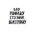 Birthday festive greeting flat vector decorative typography