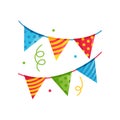 Birthday flag or buntings flag icon illustration