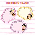 Birthday frames with cute bees on colorful frame suitable for Birthday postcard Royalty Free Stock Photo