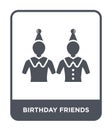 birthday friends icon in trendy design style. birthday friends icon isolated on white background. birthday friends vector icon