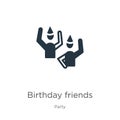 Birthday friends icon vector. Trendy flat birthday friends icon from party collection isolated on white background. Vector