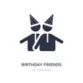 birthday friends icon on white background. Simple element illustration from Party concept