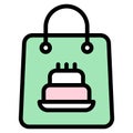 Birthday gift bag icon, Birthday party related vector illustration