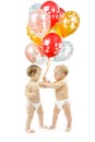 Birthday gift. Children present balloons Royalty Free Stock Photo