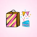 Birthday gift element set illustration vector