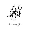 Birthday girl icon from Birthday and Party collection. Royalty Free Stock Photo