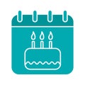 Birthday glyph color icon