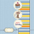 Birthday greeting card with cat