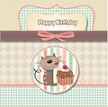 Birthday greeting card with a cat